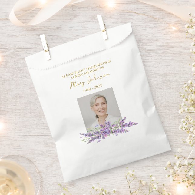 Sachets En Papier Lavender Seed Packet Memorial Funeral (Coupé)