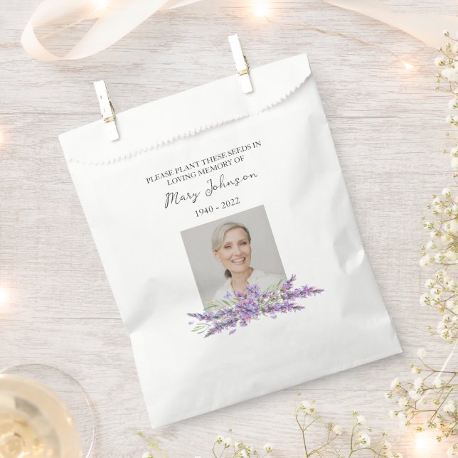 Sachets En Papier Lavender Seed Packet Memorial Funeral (Coupé)
