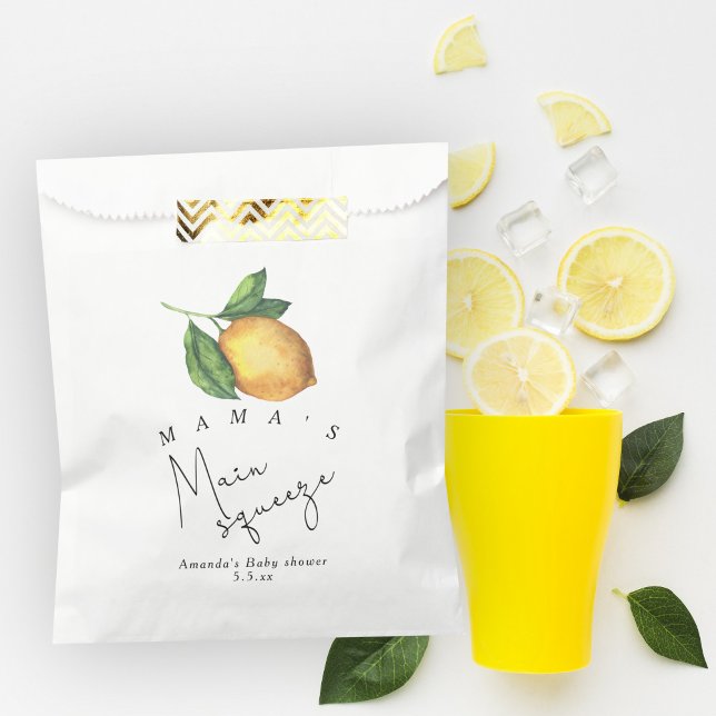 Sachets En Papier Le baby shower de citron de la maman (Créateur téléchargé)