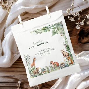 Sachets En Papier Le Baby shower des animaux de la forêt
