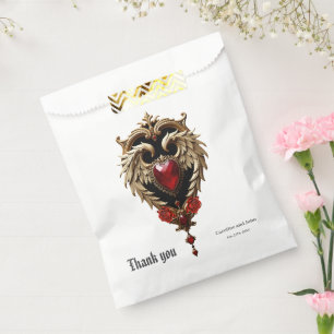 Sachets En Papier Le coeur gothique du feu et de l'or.