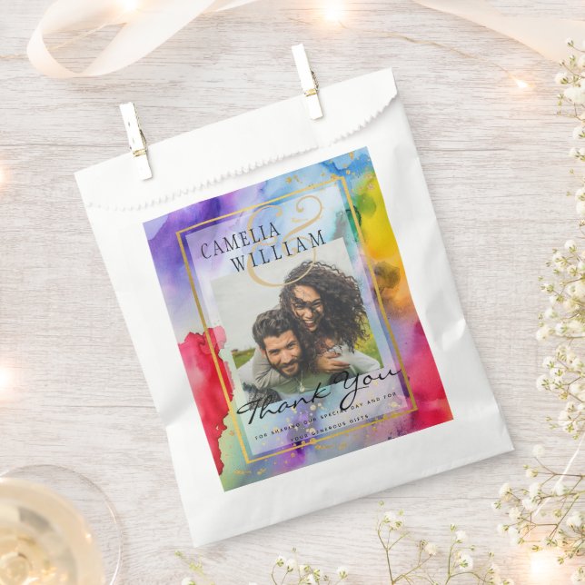 Sachets En Papier LeahG Rainbow Pride Mariage d'encre d'alcool (Coupé)