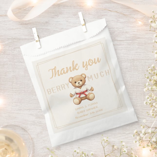 Sachets En Papier Legendary Red Belt Judo Bear – Baby Shower (Coupé)