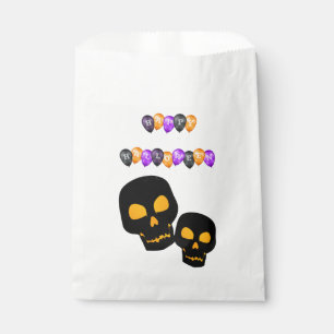 Sachets En Papier Les crânes noirs Joyeux Ballons d'Halloween