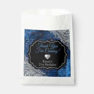 Sachets En Papier Lettres Sirène Bleue Merci Parties scintillant Ar