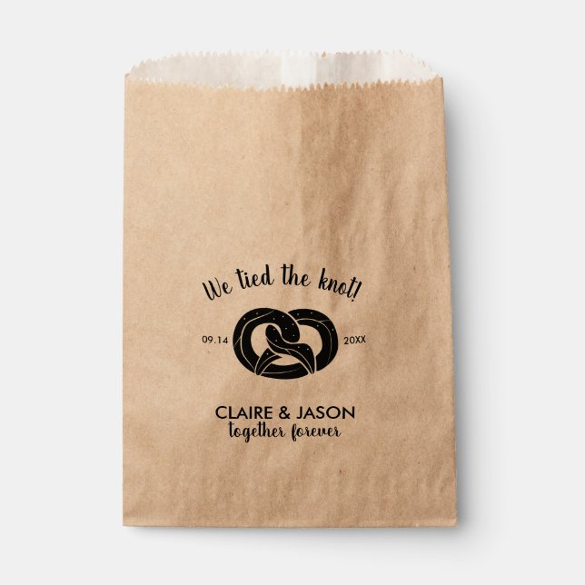 Sachets En Papier Lied Knot Together Forever Pretzel Mariage (Devant)