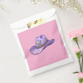 Sachets En Papier Light Purple Cowgirl Hat-Pink Background