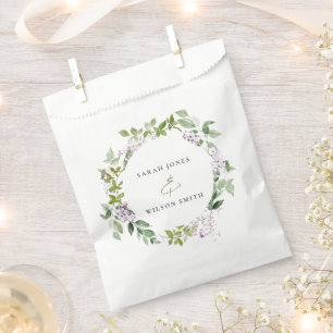 Sachets En Papier Lilac Floral Wreath Cottage Jardin Mariage