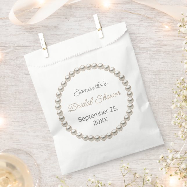 Sachets En Papier Linge de Mariage Élégant Perle (Coupé)