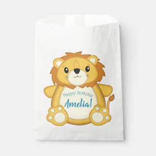Sachets En Papier Lion Anniversaire Bleu