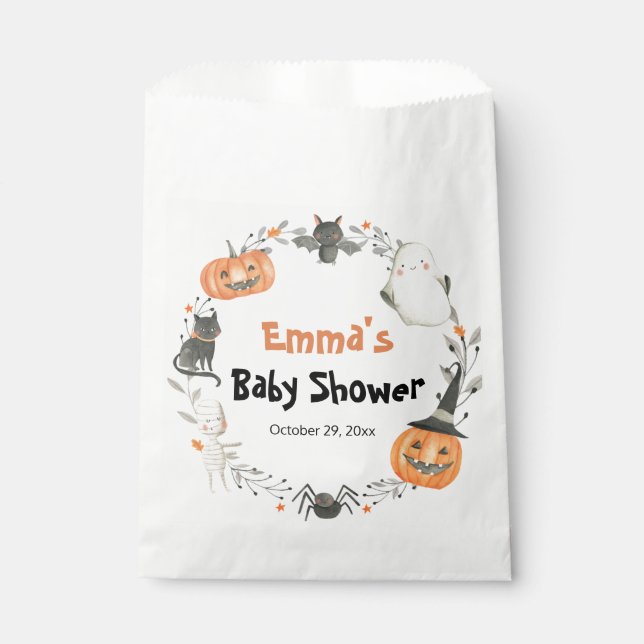 Sachets En Papier Little Boo Halloween Baby shower Favoriser les sac (Devant)