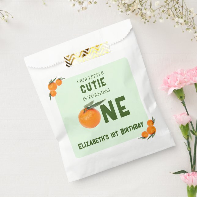 Sachets En Papier Little Cutie Orange 1er anniversaire (Scellé)