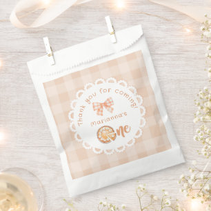 Sachets En Papier Little cutie Pie 1er anniversaire en vichy Merci