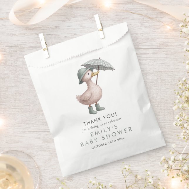 Sachets En Papier Little Duckling Baby Shower Guest Thank You (Coupé)