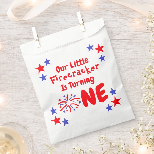 Sachets En Papier Little Firecracker 1er anniversaire (Coupé)