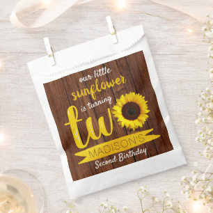 Sachets En Papier Little Sunflower 2e fête d'anniversaire