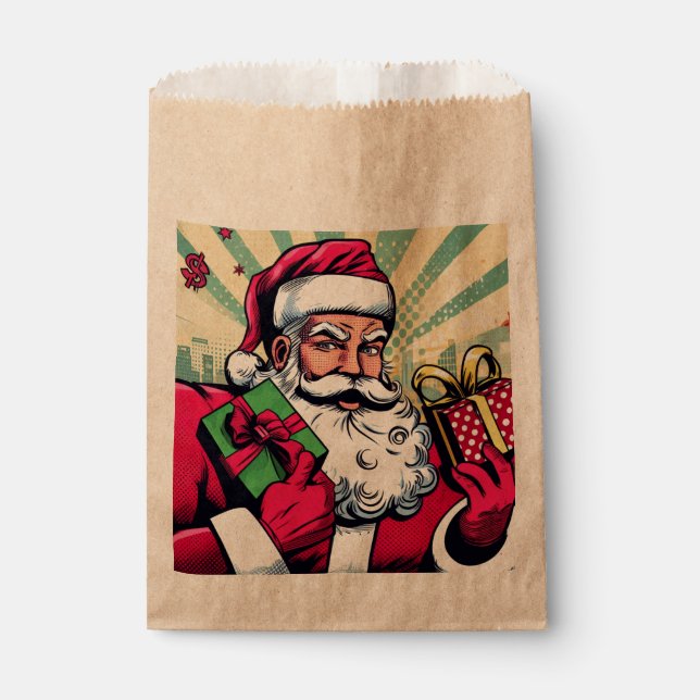 Sachets En Papier Livre de bande dessinée Père Noël/Noël (Devant)