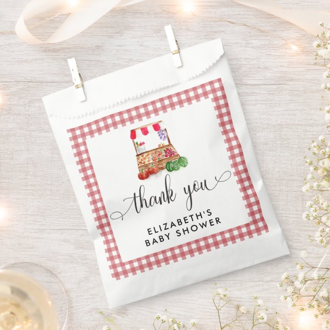 Sachets En Papier Locally Grown Baby Shower Carrots Gingham (Coupé)