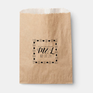 Sachets En Papier Logo de mariage géométrique en forme de cœur Paque