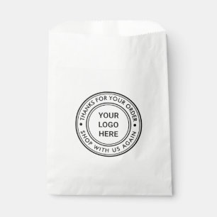 Sachets En Papier Logo d'entreprise blanc personnalisé Merci pour vo