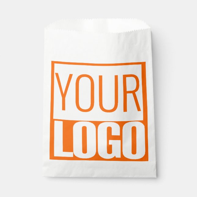 Sachets En Papier Logo gras orange néon (Devant)