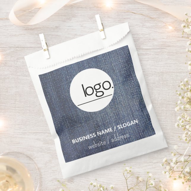 SACHETS EN PAPIER LOGO MODERNE DENIM BLUE EMBALLAGE D'AFFAIRES (Coupé)