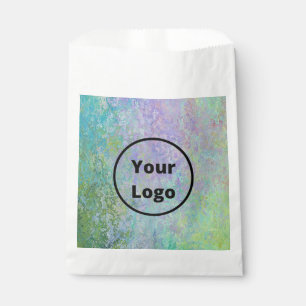 Sachets En Papier Logo personnalisé en marbre vert et violet