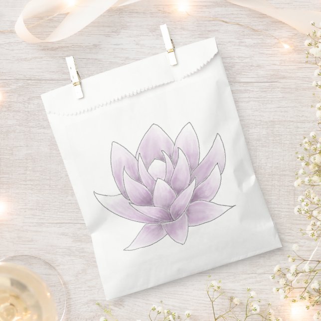 Sachets En Papier Lotus rose Fête des mariées élégant (Coupé)