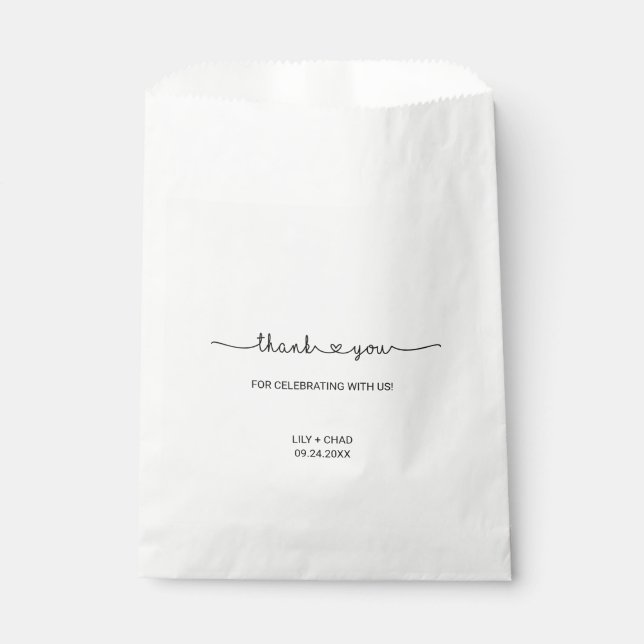 Sachets En Papier Love Hearts Merci (Devant)