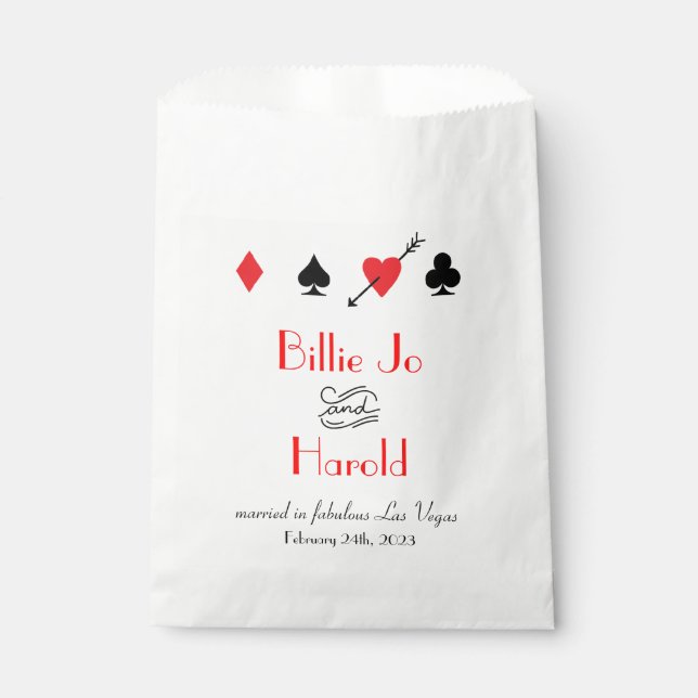 Sachets En Papier Love Struck à Las Vegas Mariage Favor Sac (Devant)