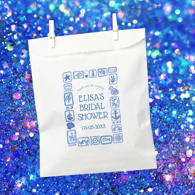 Sachets En Papier LoveNotes from Sea Modern Fête des mariées PERSONN (LoveNotes from Sea Modern Beach Sea CUSTOM Bridal Shower Favor Bag
)