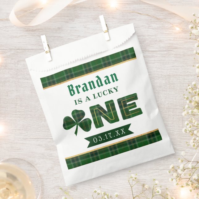 Sachets En Papier Lucky Little Shamrock 1er anniversaire (Coupé)