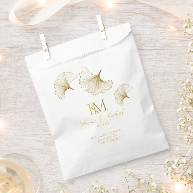 Sachets En Papier Lumière de lune Romance Merci Gold ID881 (Coupé)