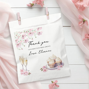 Sachets En Papier Lunettes de Champagne et cakes Fleurs sauvages ros