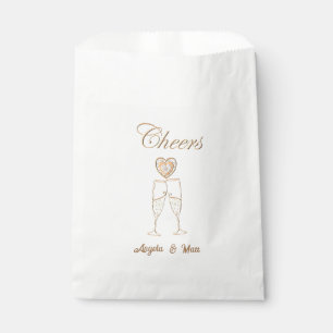Sachets En Papier Lunettes et coeurs de champagne personnalisés