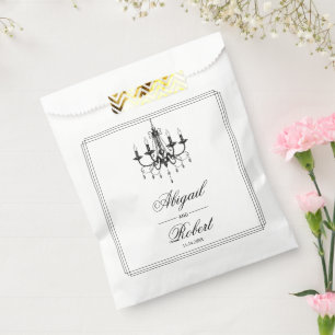 Sachets En Papier Lustre noir et blanc Vieux mariage argent