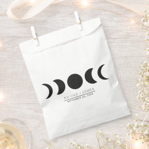 Sachets En Papier Luxe Lunaire Noir & Crème Phase Lunaire Mariage