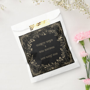 Sachets En Papier Luxueux Gold & Black Sepia Finale Florale