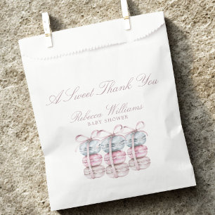 Sachets En Papier Macaron français Un doux merci Baby shower