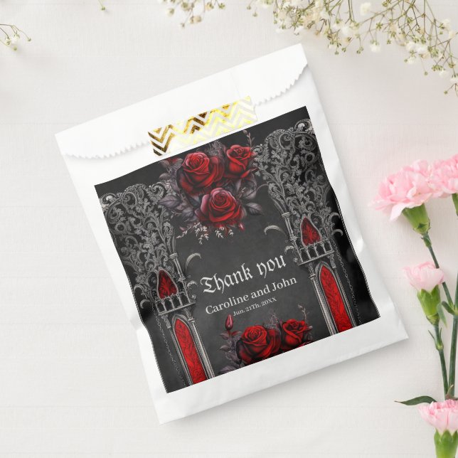 Sachets En Papier Magnifique design mariage gothique foncé. (Scellé)