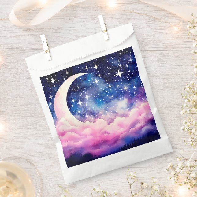 Sachets En Papier Magnifique Night Sky Crescent Lune Halloween (Coupé)