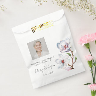 Sachets En Papier Magnolia simple Photo Funérailles Graine
