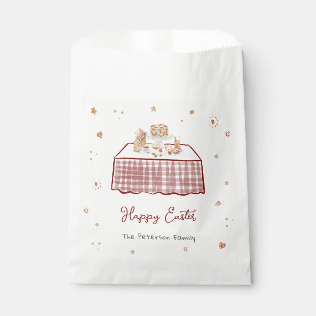 Sachets En Papier Main Whimsical Tirée Joyeuse Pâques (Devant)
