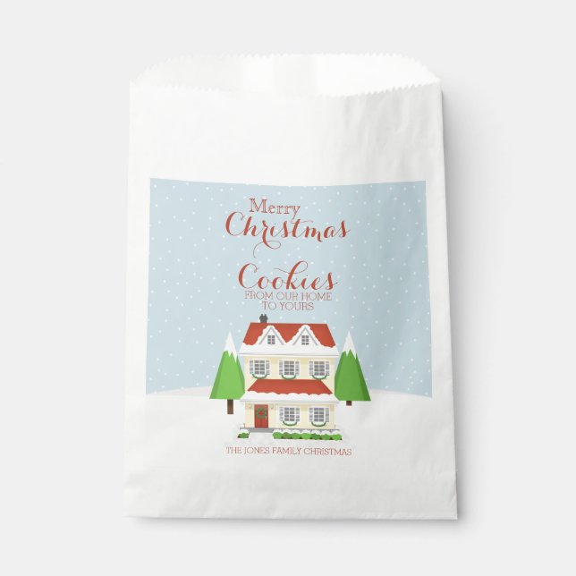 Sachets En Papier Maison ouverte de Noël (Devant)