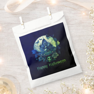 Sachets En Papier Maison verte violette gothique Hauny Halloween heu
