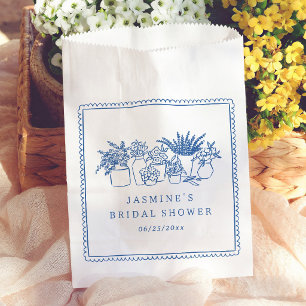 Sachets En Papier Marché Fleuriste Remerciement Mariage Dessiné à la