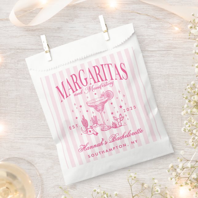 Sachets En Papier Margaritas modernes rétro et Bach strié de mariage (Coupé)