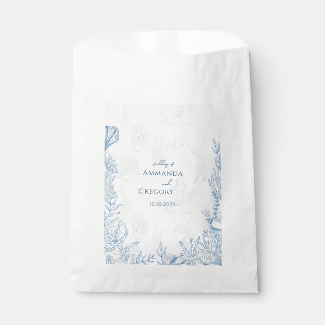 Sachets En Papier Mariage à thème Blue Toile Ocean (Devant)