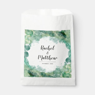 Sachets En Papier Mariage Abstrait Moderne Vert