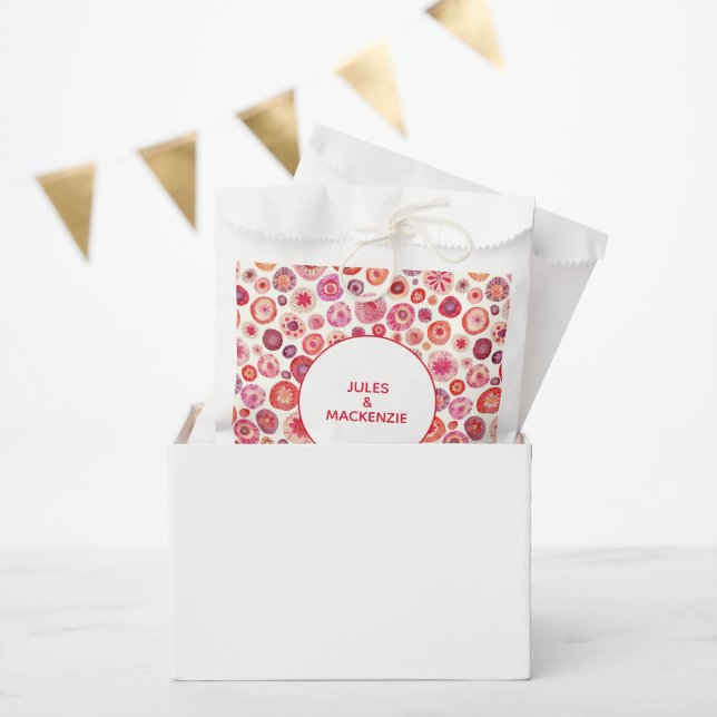 Sachets En Papier Mariage Abstrait rose moderne (Fête)